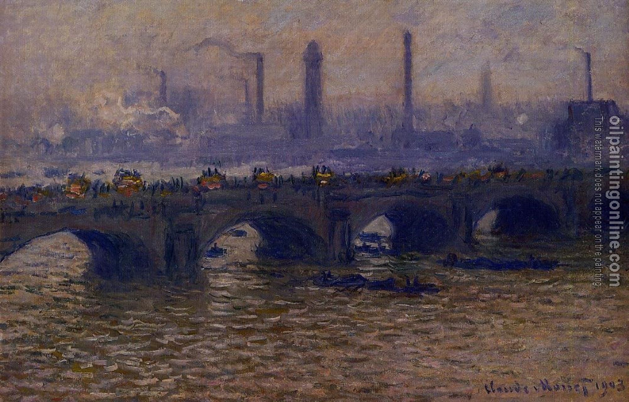Monet, Claude Oscar - Waterloo Bridge, Grey Weather